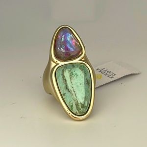Margot cocktail statement ring size 7 by Kendra Scott gold tone natural stones